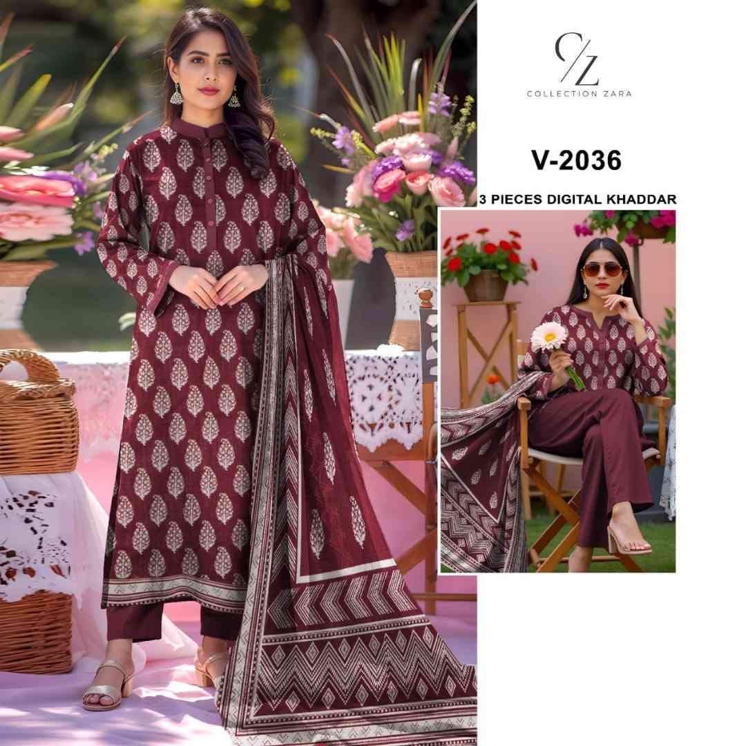 Collection Zara – V-2036 | Digital Khaddar 3PC